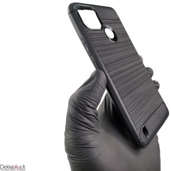 Carbon guminis dėklas - juodas (Realme C21Y/C25Y) Carbon guminis dėklas - juodas (Realme C21Y/C25Y)